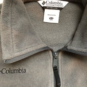 YOUTH Gray Columbia Fleece Zip-Up